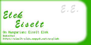elek eiselt business card